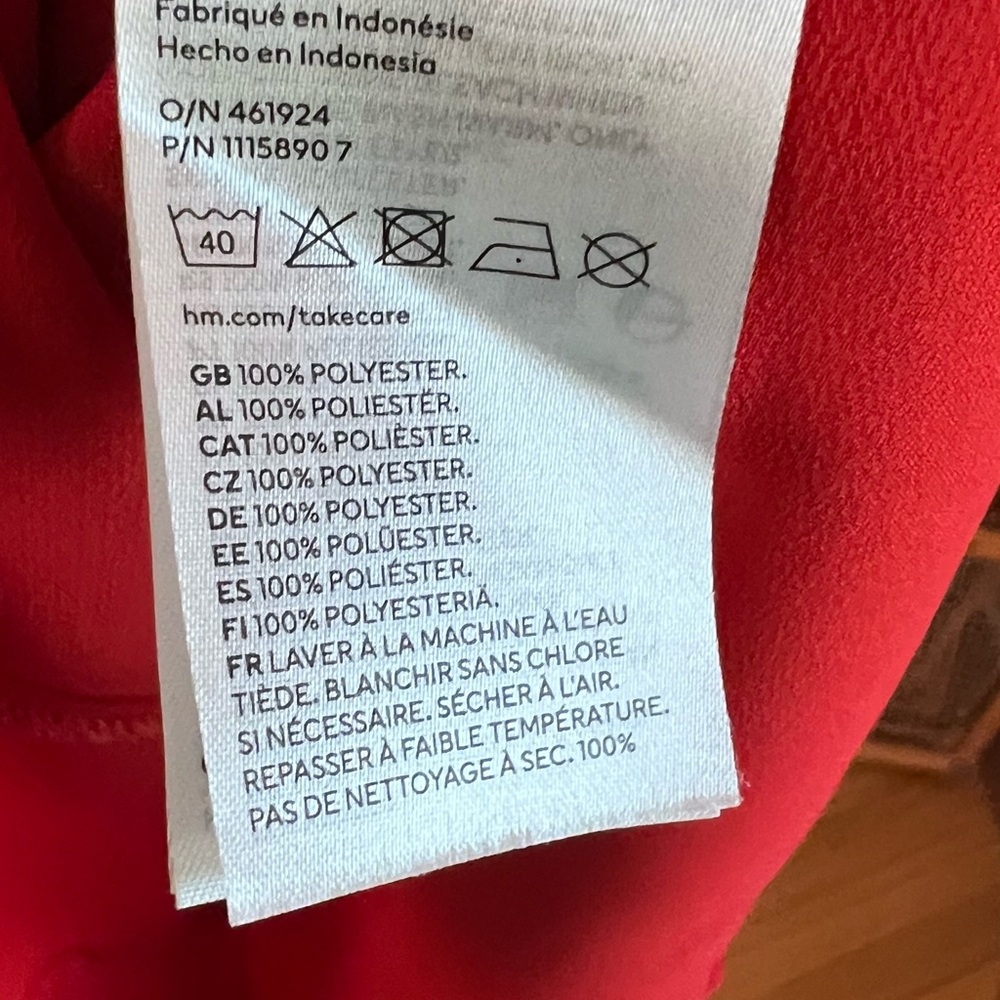 🕶️H&M Mamma Maternity Orange Red Satin Bias Cut Dress Slip L - Picture 7 of 7